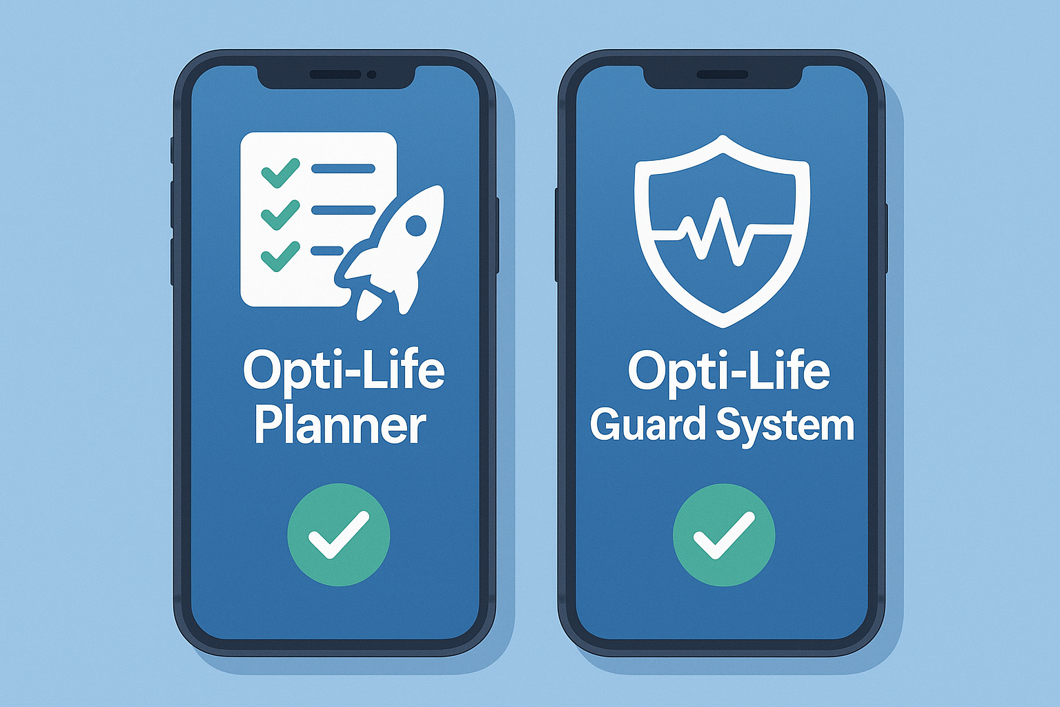 Opti-Life™ Planner and Opti-Life Guard System™ mockups